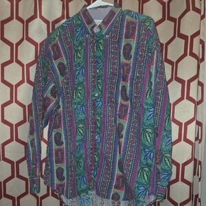 Vibrant Striped Men's Shirt Vintage